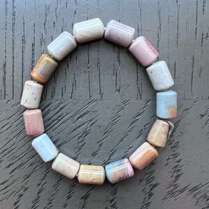 Alashan agate tube bracelet 6.5’